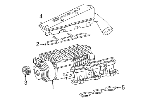 2005 Chrysler Crossfire Intake Manifold SUPERCHGR Diagram for 5143091AB