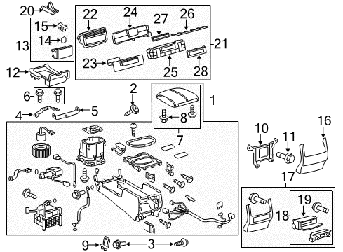 2008 Lexus LX570 A/C & Heater Control Units Box Sub-Assembly, Console Diagram for 58803-60250