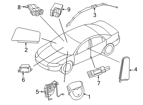 2007 Chrysler Sebring Air Bag Components Air Bag Clockspring Diagram for 4649194AB