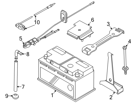 2010 BMW X3 Battery Tension Strap Diagram for 51717056321