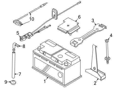 2010 BMW X3 Battery Battery Holder Diagram for 51713400584