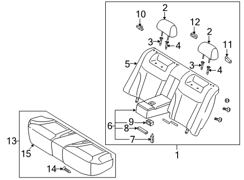 2004 Kia Amanti Rear Seat Components Cushion Assembly-Rear Seat Diagram for 891003F100GH2