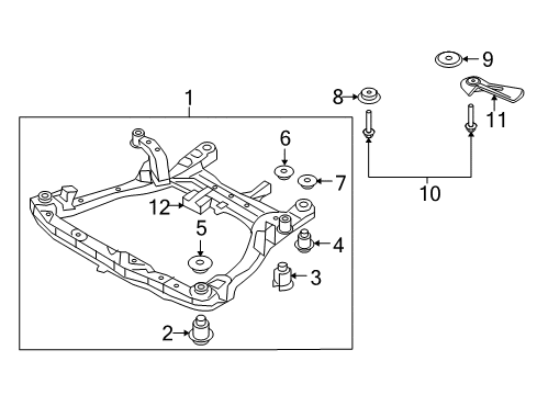 2008 Hyundai Sonata Suspension Mounting - Front Bushing-Crossmember, Center Diagram for 62485-3K100