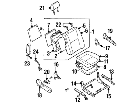 1998 Nissan Maxima Front Seat Components Switch Assy-Front Seat, L Diagram for 87066-49U20