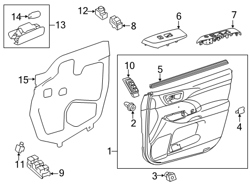 2017 Toyota Highlander Front Door Belt Weatherstrip Diagram for 68172-0E051