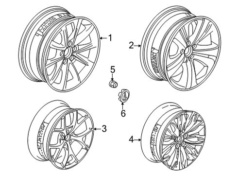 2022 Acura TLX Wheels Cap Assembly Diagram for 44732-TGV-A21