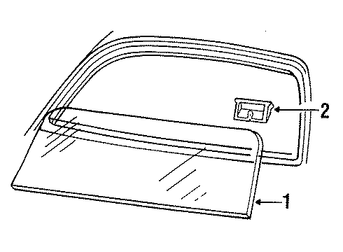 1994 Chrysler LeBaron Glass & Hardware - Back Glass Regulator-Quarter Window Elect-Service Diagram for 4445415