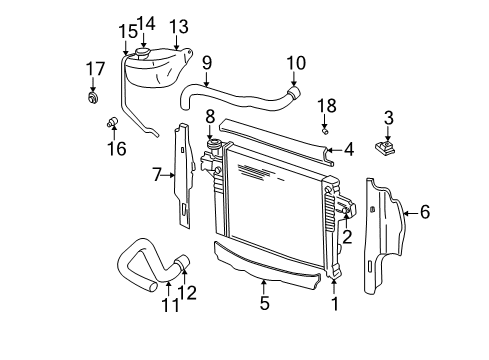 2005 Jeep Liberty Radiator & Components, Cooling Fan Hose-Radiator Inlet Diagram for 52079706AB