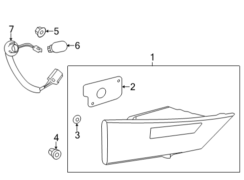 2014 Lexus IS250 Bulbs Socket & Wire, Rear Lamp Diagram for 81585-53140