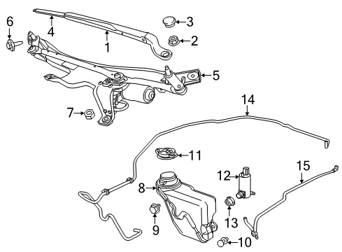 2015 Dodge Viper Wiper & Washer Components Hose-Windshield Washer Diagram for 4865497AA