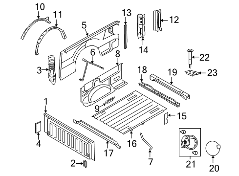 2012 Ford F-150 Front & Side Panels Side Panel Diagram for 9L3Z-9927841-B