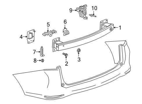 2018 GMC Terrain Rear Bumper Impact Bar Diagram for 23462897