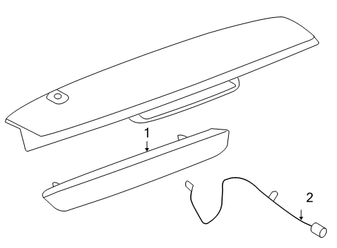 2014 Cadillac Escalade High Mount Lamps High Mount Lamp Diagram for 22754158