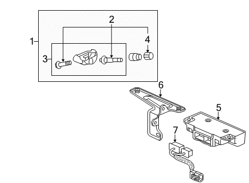 2008 Honda Element Tire Pressure Monitoring Receiver Unit, Tpms Diagram for 39350-SCV-A01