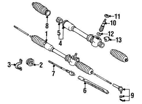 1993 Geo Prizm Steering Column & Wheel, Steering Gear & Linkage ROD KIT, Steering Tie Rod Outer Diagram for 94847293