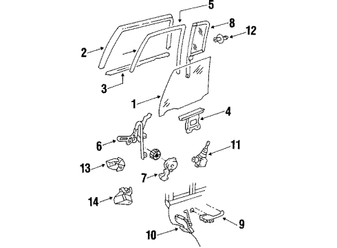 1986 Oldsmobile 98 Door & Components Rear Side Door Lock Assembly Diagram for 16608186