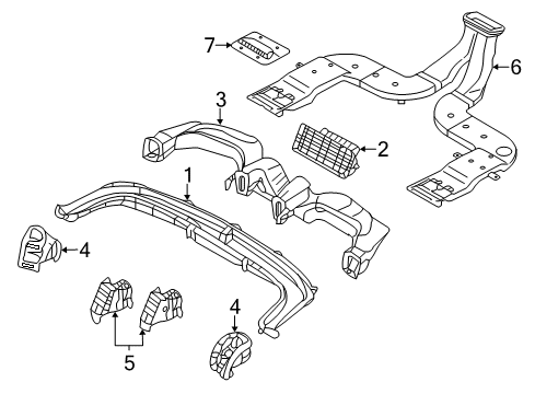 2014 Kia Sedona Ducts Duct-Rear Heating Joint Diagram for 973644D000