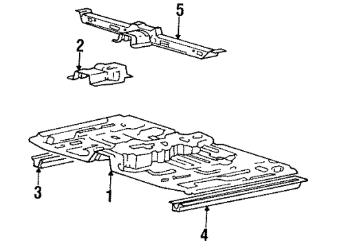 1997 Hyundai Accent Pillars, Rocker & Floor - Floor & Rails Crossmember Assembly-Front Seat Diagram for 65150-22000