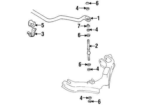 1994 Honda Passport Stabilizer Bar & Components - Front Rubber, Cushion Diagram for 8-97114-245-0
