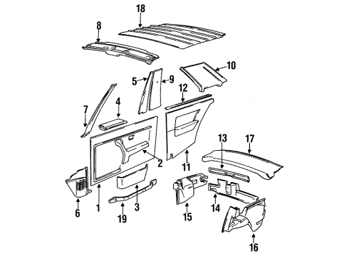 1986 BMW 325es Interior Trim Covering Apron Left Diagram for 51431884375