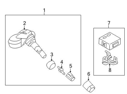 2010 Kia Forte Tire Pressure Monitoring Bracket-TPMS Diagram for 958001M010