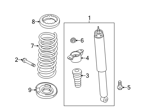 2013 Ford C-Max Shocks & Components - Rear Shock Assembly Bolt Diagram for -W711890-S442