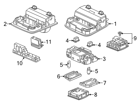 2015 Honda CR-V Sunroof Module As*YR449L* Diagram for 39180-T0A-A51ZB