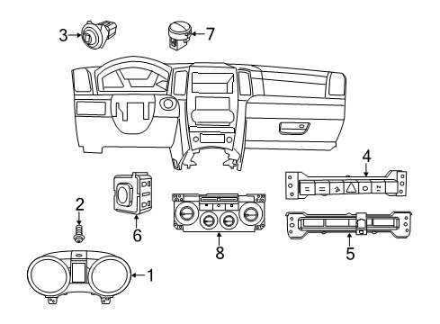 2011 Jeep Grand Cherokee A/C & Heater Control Units Cluster-Instrument Panel Diagram for 56046428AC