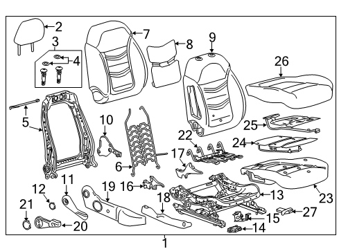 2016 Chevrolet Volt Heated Seats Seat Cushion Pad Diagram for 23319999