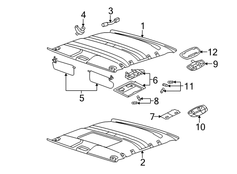 2007 Mercury Montego Interior Trim - Roof Roof Lamp Assembly Diagram for 4F9Z-13776-BA