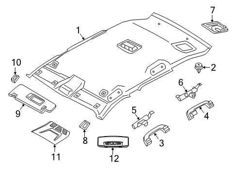 2017 BMW X1 Interior Trim - Roof Interior Light, Front Diagram for 63319321054