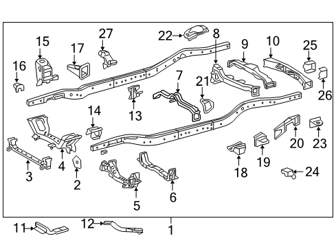 2018 Lexus GX460 Frame & Components Bracket Sub-Assembly, Engine Diagram for 51401-35430