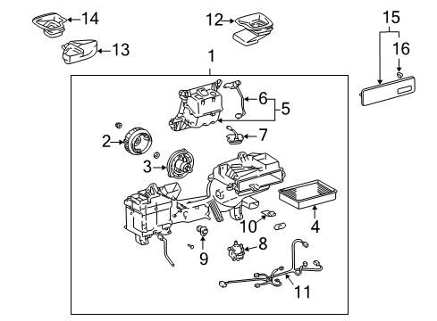 2002 Lexus LS430 Air Conditioner & Heater Components Fan, Blower, NO.2 Diagram for 87134-30090