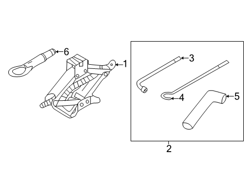 2019 Nissan NV200 Jack & Components Towing Hook Diagram for 51112-JX00A