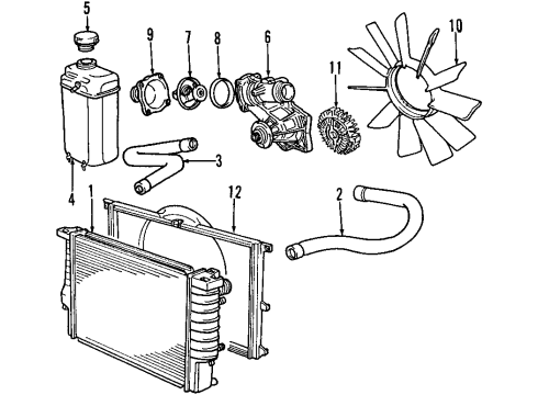 2003 BMW M5 Cooling System, Radiator, Water Pump, Cooling Fan Coolant Expansion Tank Diagram for 17112229114