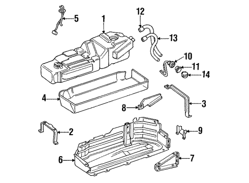 1987 Jeep Cherokee Fuel System Components Fuel Tank Sending Unit Diagram for 53006586
