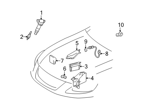 2009 Lexus GS460 Powertrain Control Driver, Injector Diagram for 89871-50010