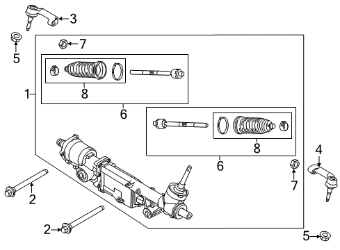 2012 Ford F-150 Steering Column & Wheel, Steering Gear & Linkage Gear Assembly Diagram for EL3Z-3504-BF