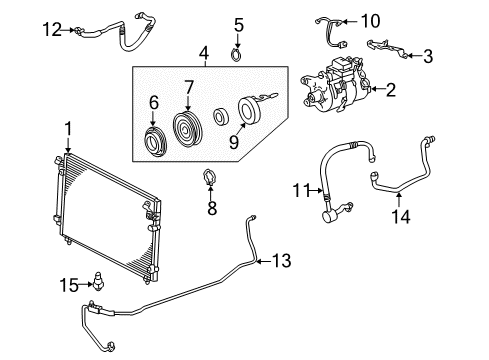 1999 Lexus GS400 Air Conditioner CONDENSER Assembly Diagram for 88460-30790