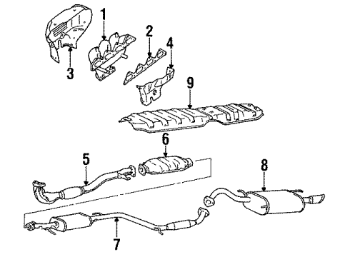 1993 Hyundai Elantra Exhaust Components Front Exhaust Pipe Diagram for 28600-28Q70