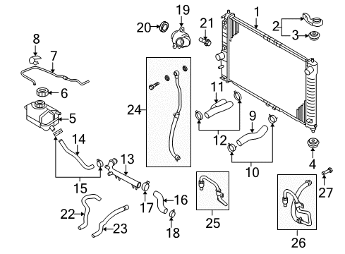 2007 Chevrolet Aveo5 Radiator & Components Bracket Asm, Radiator Upper Diagram for 96536644