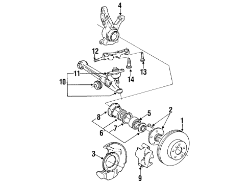 1991 Lexus ES250 Front Suspension Components Front Suspension Lower Control Arm Sub-Assembly, No.1 Right Diagram for 48620-32040