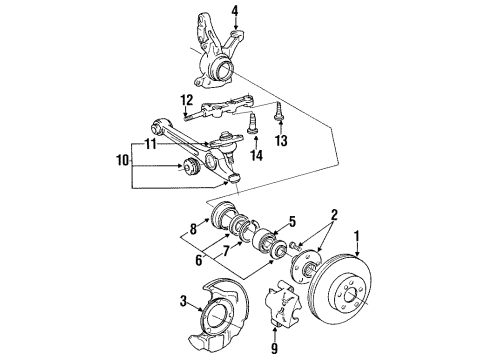 1991 Lexus ES250 Front Suspension Components Shaft, LWR Arm, RH Diagram for 48641-32010