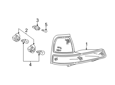 1998 Ford Ranger Park & Side Marker Lamps Park/Marker Lamp Diagram for F87Z-13201-BA