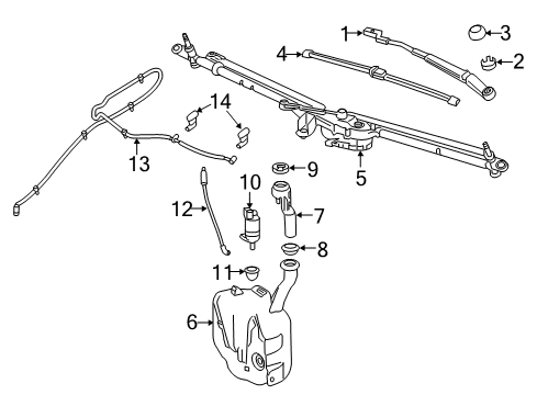 2016 Chevrolet Volt Wiper & Washer Components Wiper Blade Diagram for 84306923