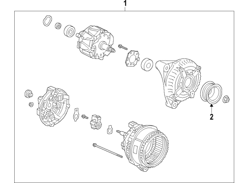 2018 Honda Fit Alternator Air Conditioner Generator Assembly Diagram for 31100-5KK-004