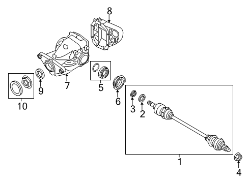 2011 BMW X5 Axle & Differential - Rear Rear Axle Differential Carrier Diagram for 33107590914