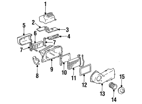 1993 Buick Century Heater Core & Control Valve Control Valve Diagram for 22532158