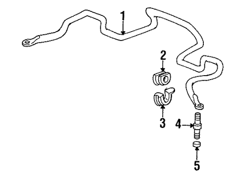 1993 Honda Civic del Sol Stabilizer Bar & Components - Front Bush, Stabilizer Holder (22MM) Diagram for 51306-SR3-N00