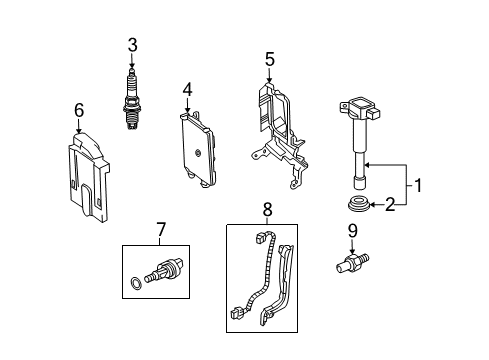 2010 Acura TSX Powertrain Control Seal, Rubber Diagram for 30522-RGA-004